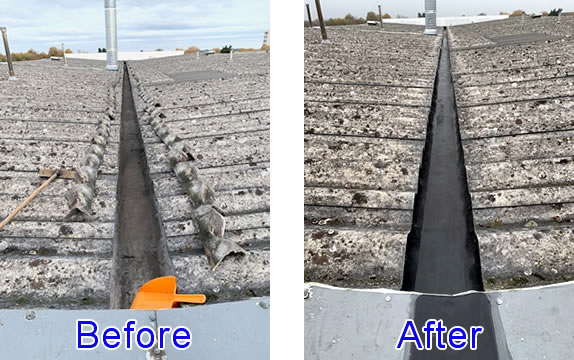 Gutterline before and after